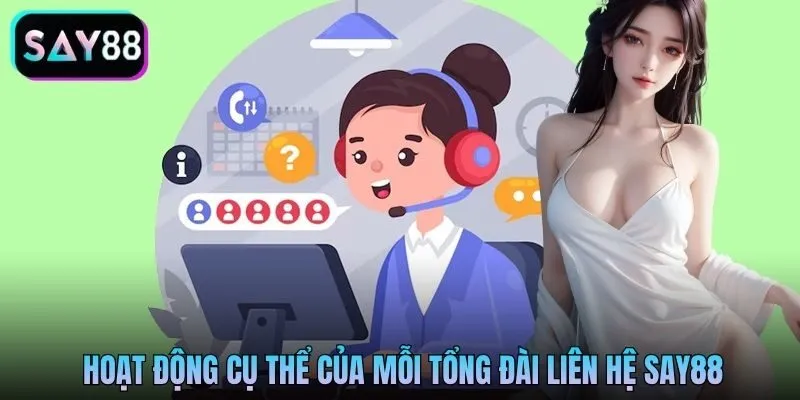 Hoạt động cụ thể của mỗi tổng đài liên hệ SAY88